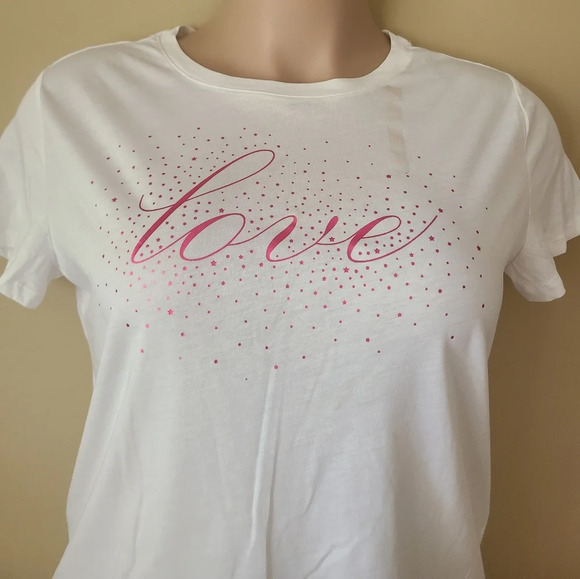 NWT Victoria's Secret white t-shirt size M - Picture 2 of 9